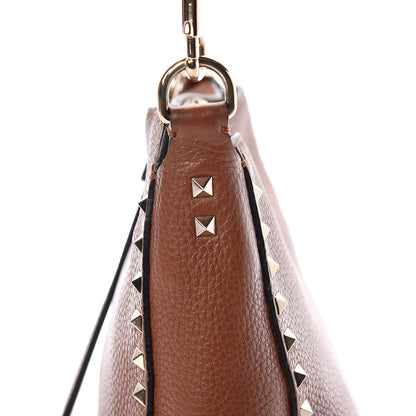 Valentino Garavani Calfskin Small Rockstud Flip-Lock Messenger Bag Brown 7 of 8