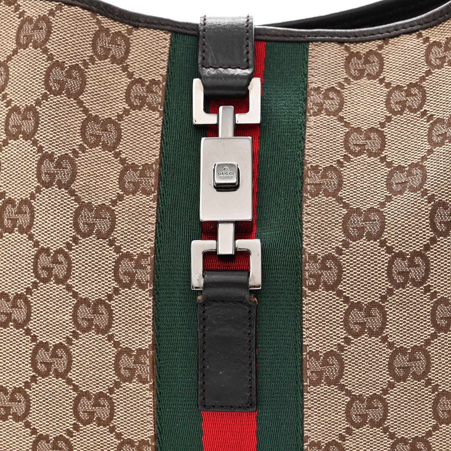 Gucci Monogram Web Jackie O Hobo Dark Brown 8 of 12