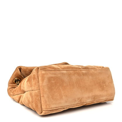 Saint Laurent Suede Calfskin Quilted Small Loulou Puffer Monogram Chain Satchel Cinnamon 4 of 11