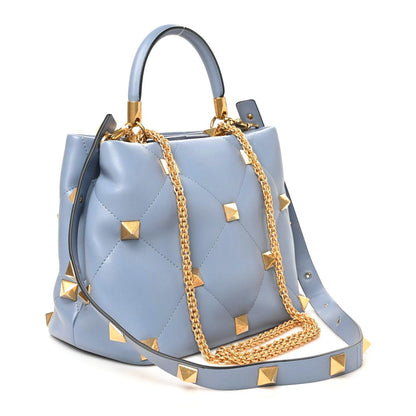 Valentino Garavani Nappa Roman Stud The Handle Bag Niagara 2 of 8