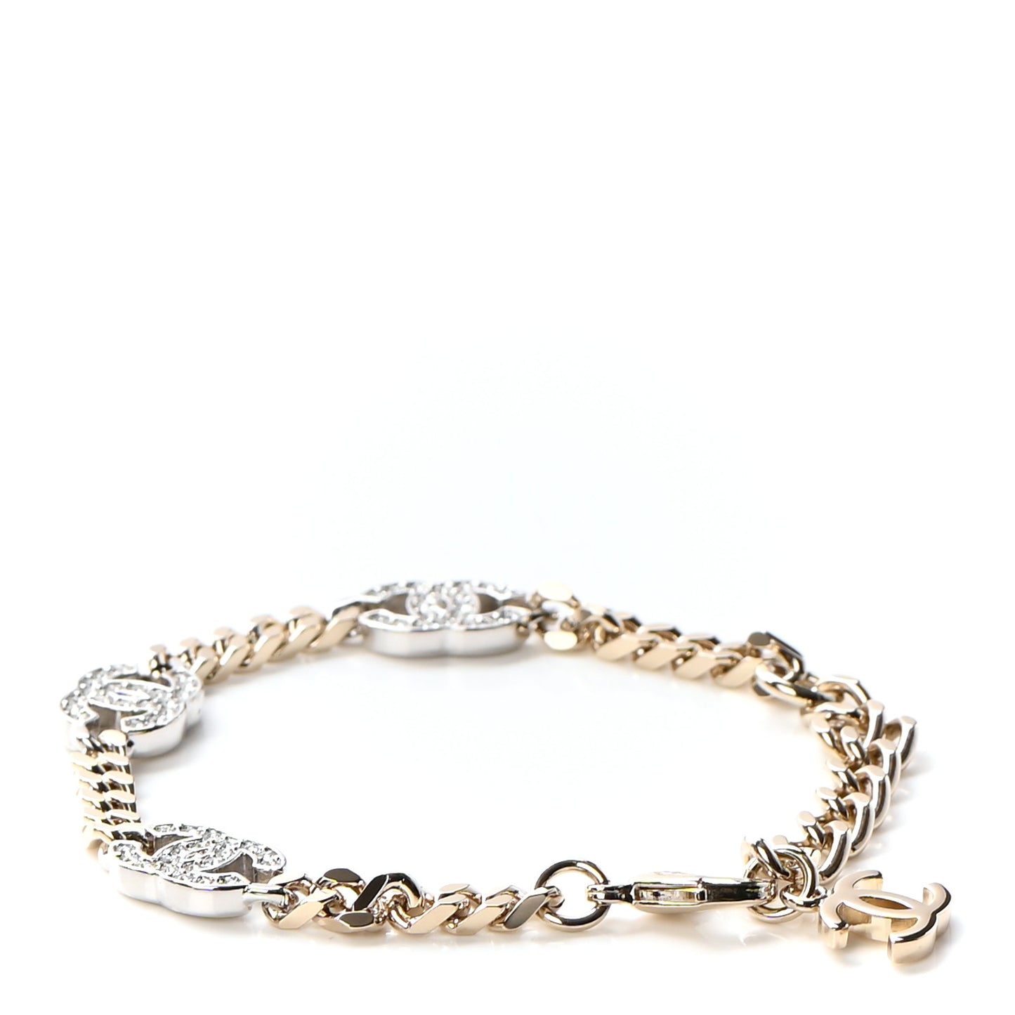 Crystal CC Chain Bracelet Gold Silver
