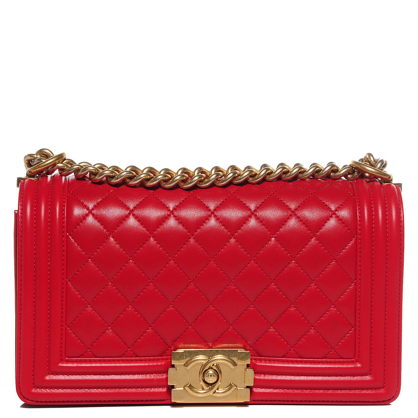 Lambskin Boy Medium Flap Red