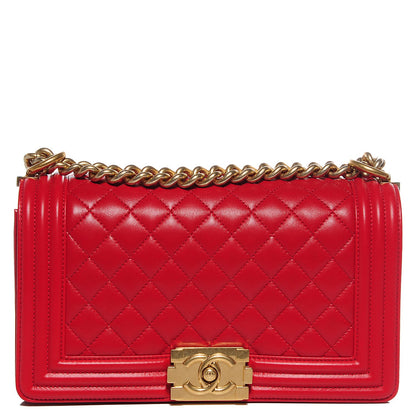 Chanel Lambskin Boy Medium Flap Red 1 of 8