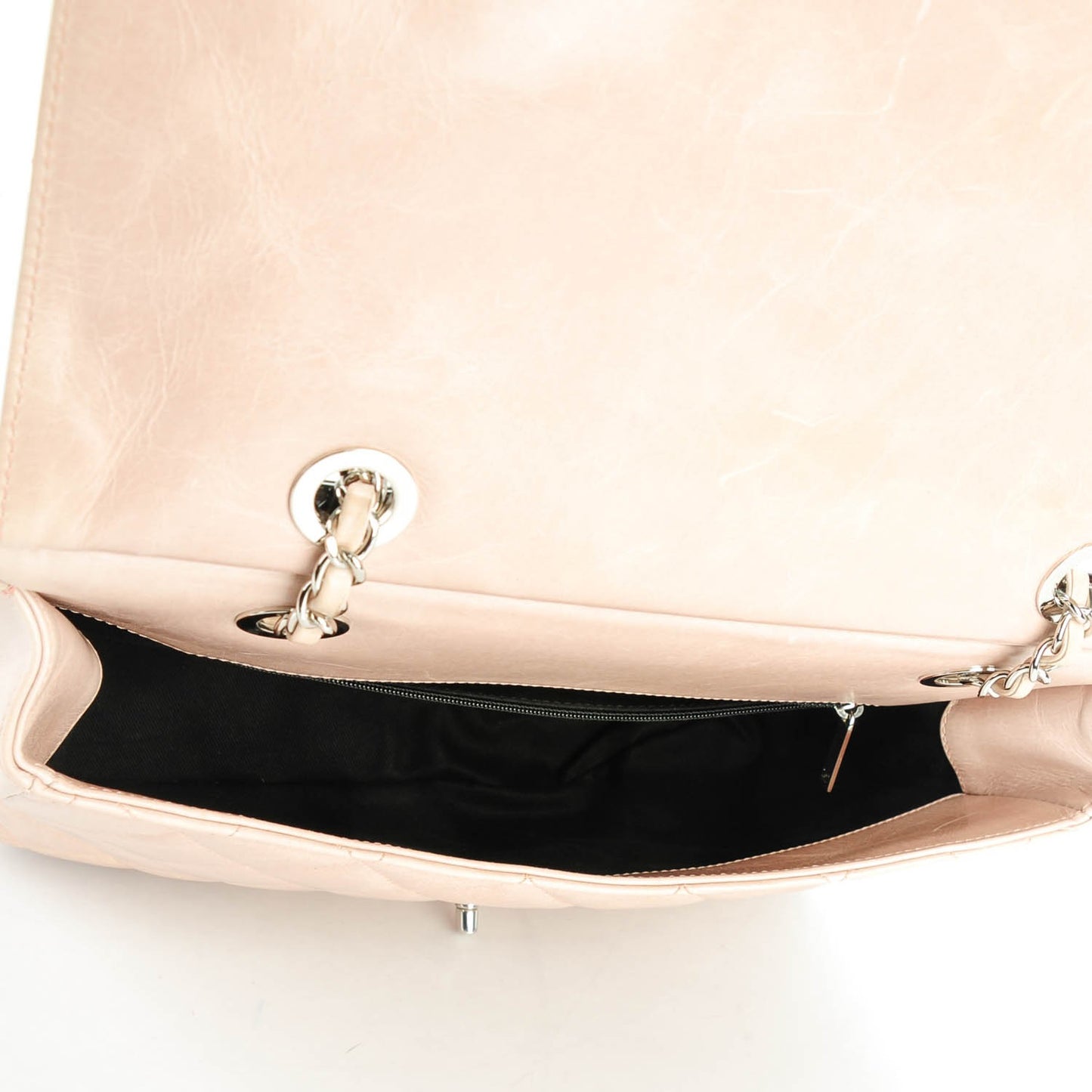 Glazed Calfskin Quilted Small CC Delivery Tote Light Pink