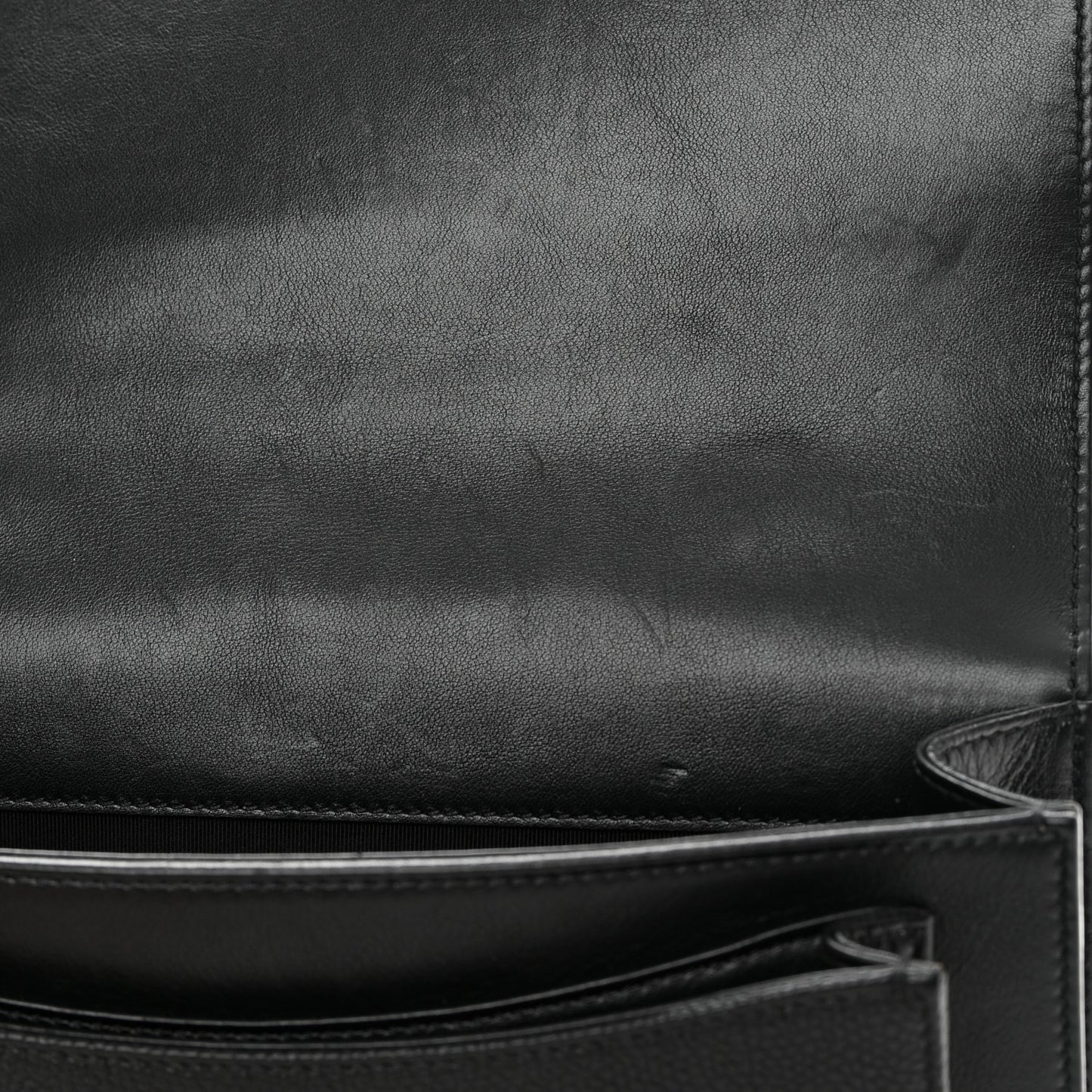 Calfskin Caviar Quilted Chain Handle Flap Black