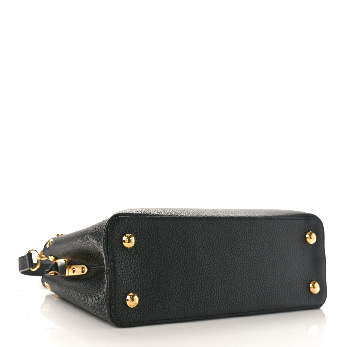 Taurillon Studded Capucines PM Black