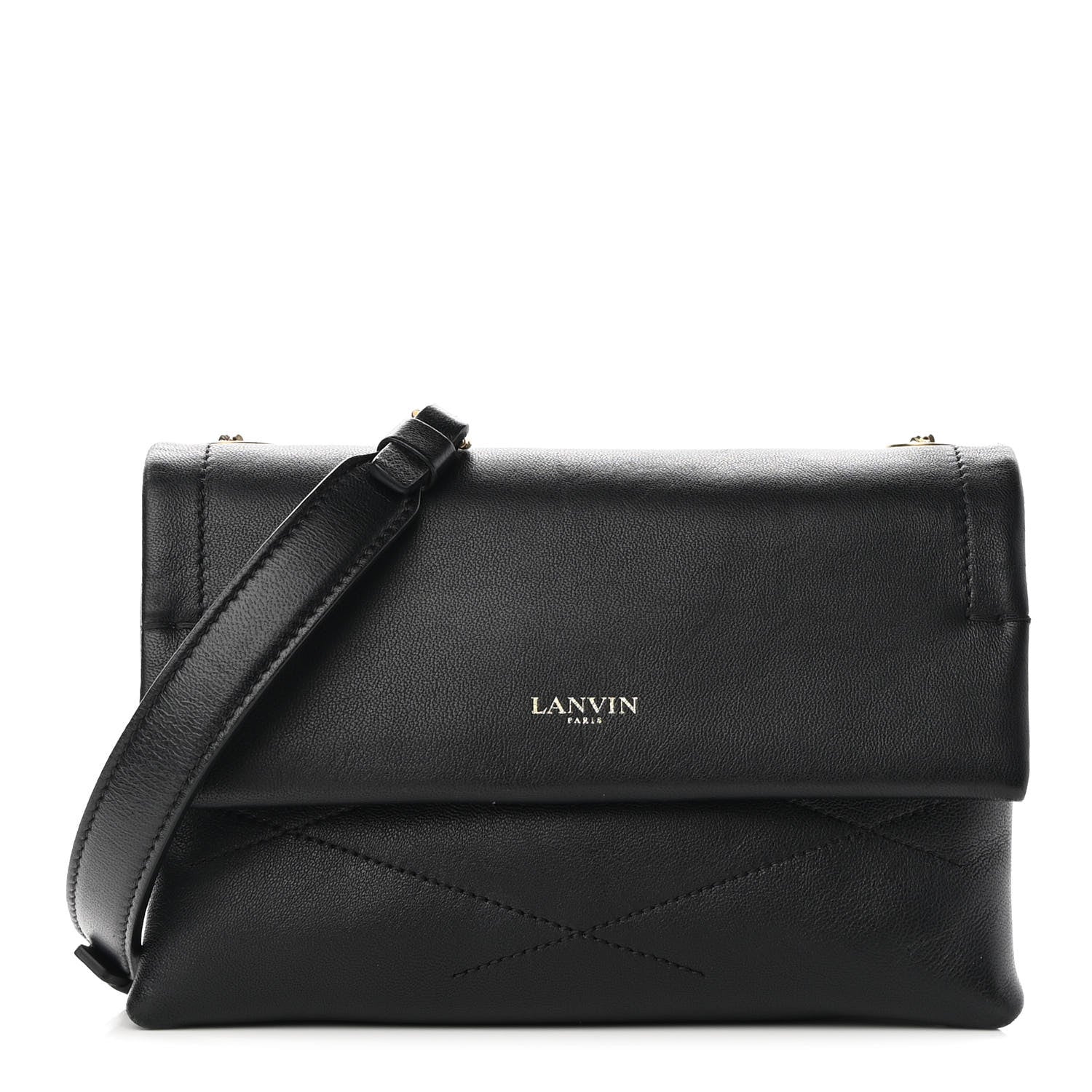 Lanvin Lambskin Quilted Mini Sugar Flap Shoulder Bag Black 1 of 7