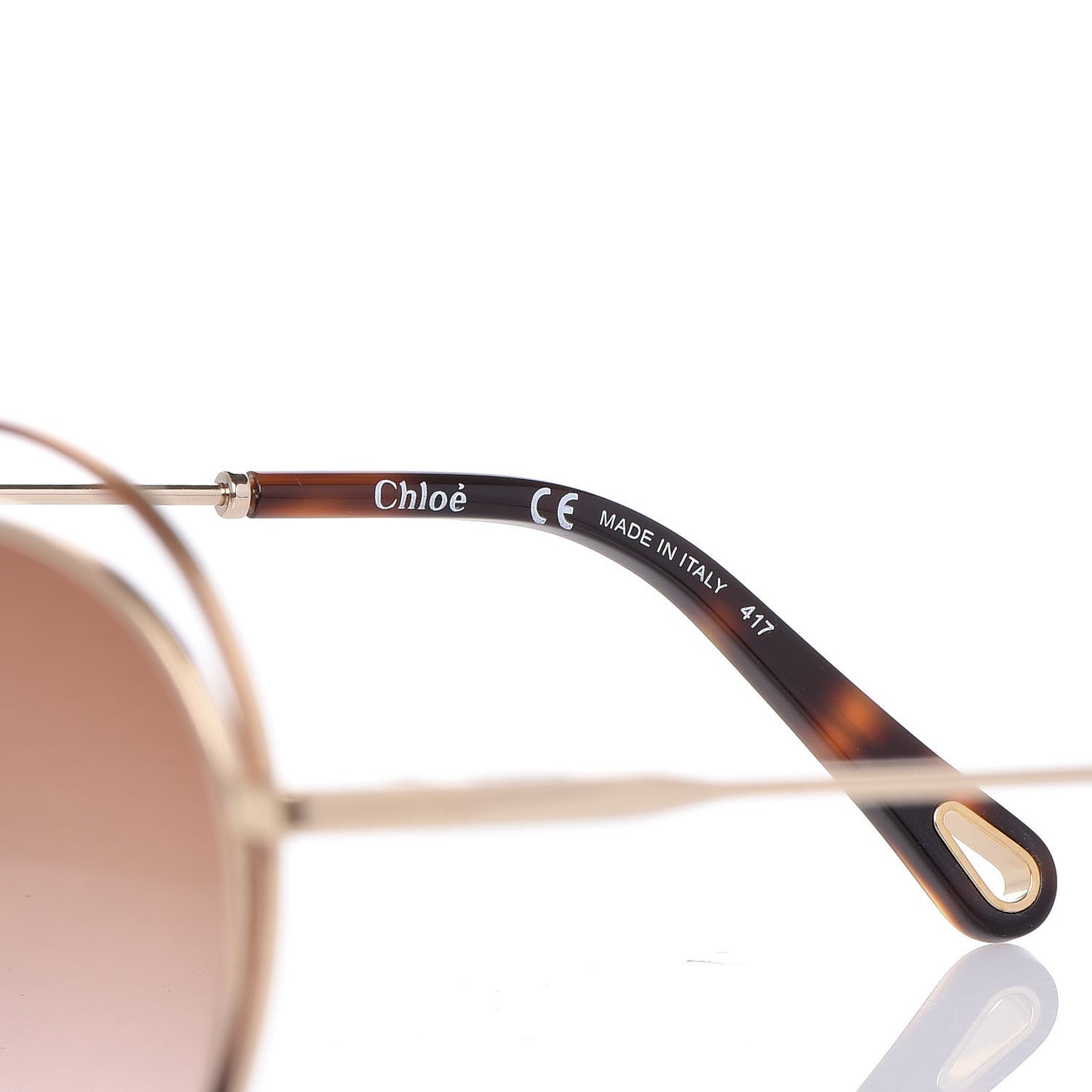 Metal Poppy Love Heart Sunglasses CE131S Gold Brown