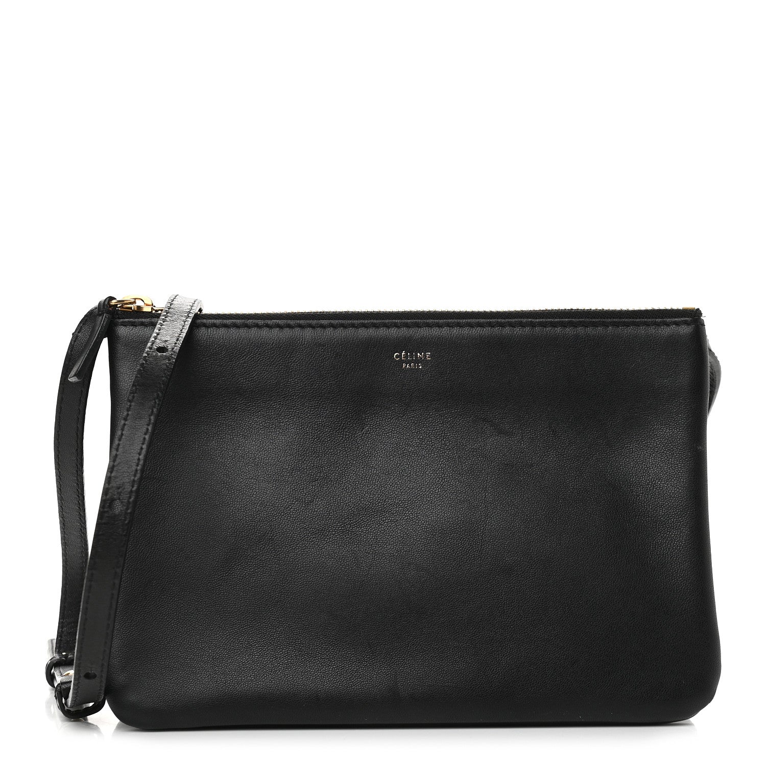 Celine Lambskin Small Trio Crossbody Bag Black 1 of 9
