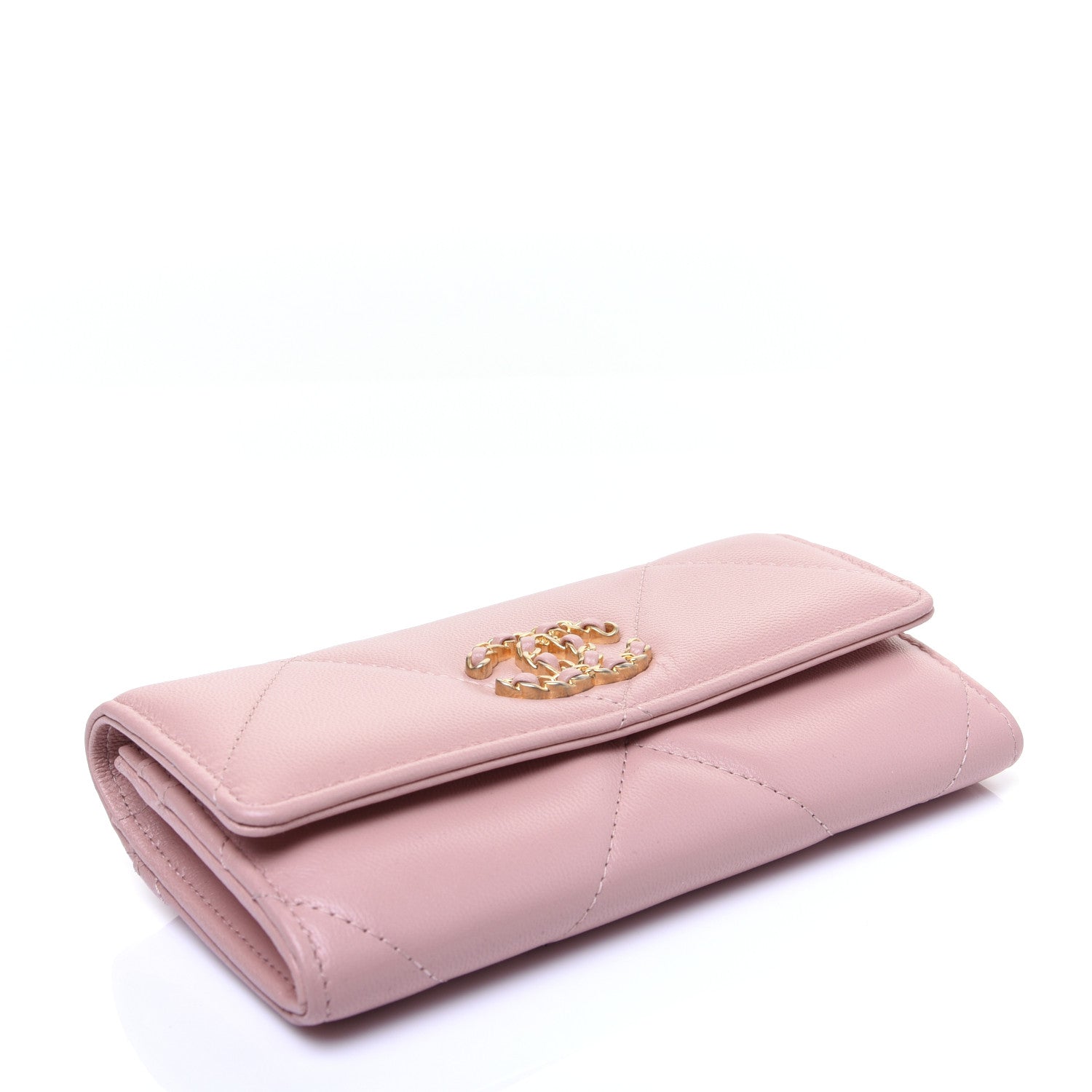 Chanel Goatskin Quilted 19 Flap Wallet Pink 4 of 12