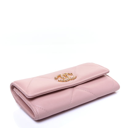 Chanel Goatskin Quilted 19 Flap Wallet Pink 4 of 12