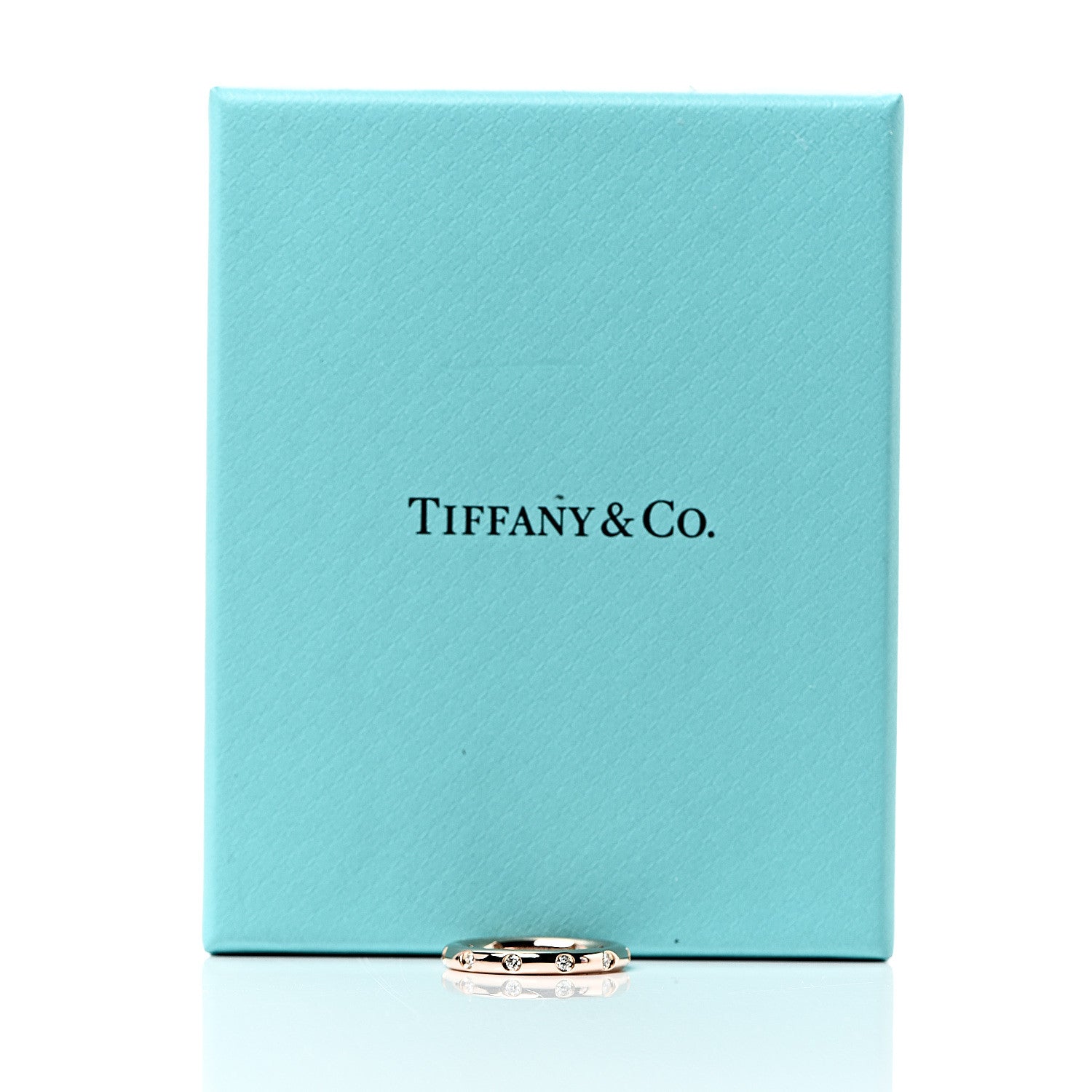 Tiffany 18K Rose Gold Diamond Bezet Band Ring 48 4.5 4 of 4