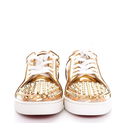 Christian Louboutin Ruban Calfskin Mens Seavaste Flat Sneakers 44 Gold 2 of 9