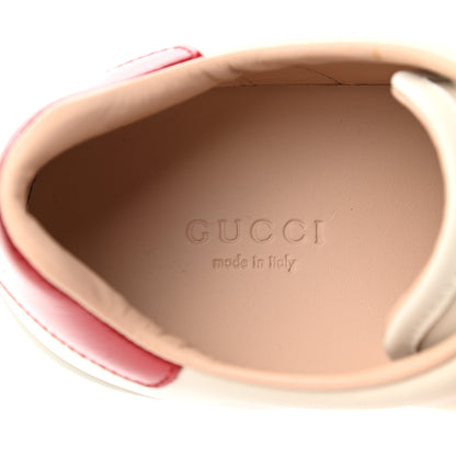 Gucci Calfskin Stripe Womens New Ace Sneakers 36.5 New Mystic White Ecru Red Flame 6 of 8