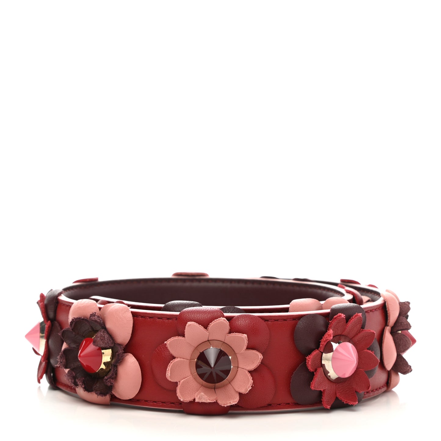 Vitello Dolce Flowerland Studded Strap You Ribes Bordeaux