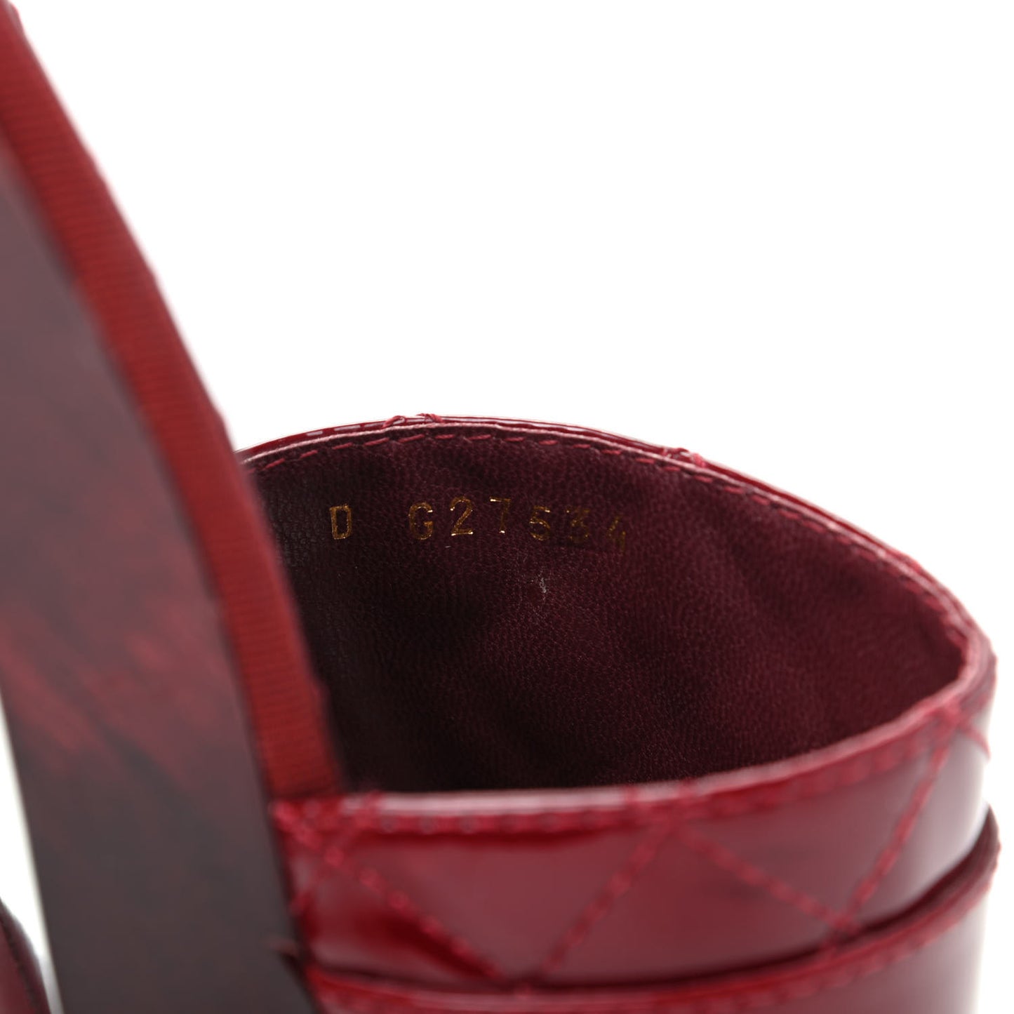 Patent Quilted Turn Lock CC Platform Mule 39.5 Rouge
