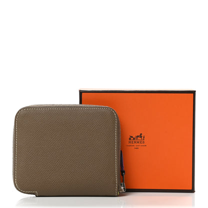 Hermes Epsom Silk'in Compact Wallet Etoupe 9 of 9