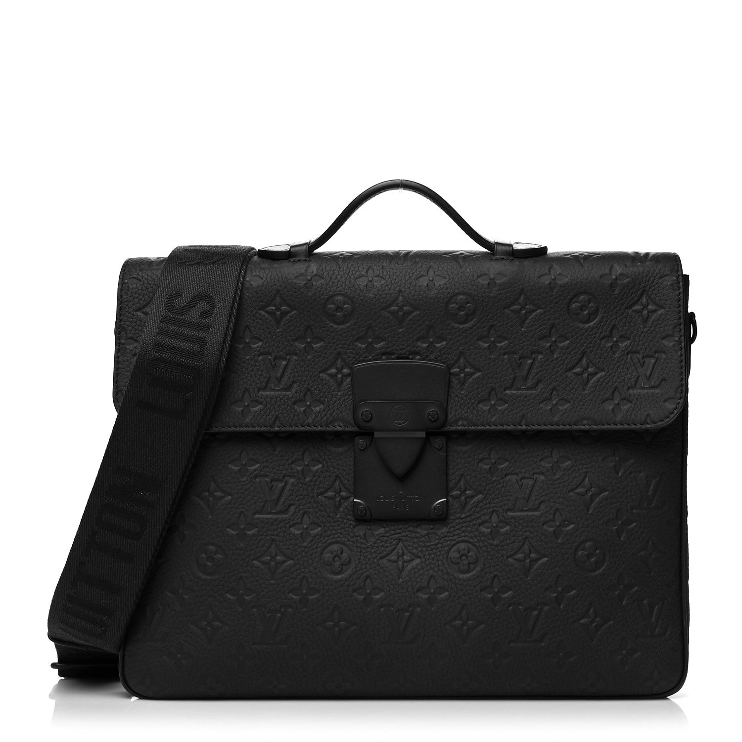 Louis Vuitton Taurillon Monogram S Lock Briefcase Black 1 of 10