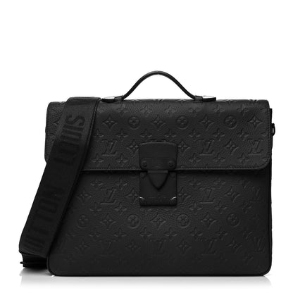 Louis Vuitton Taurillon Monogram S Lock Briefcase Black 1 of 10