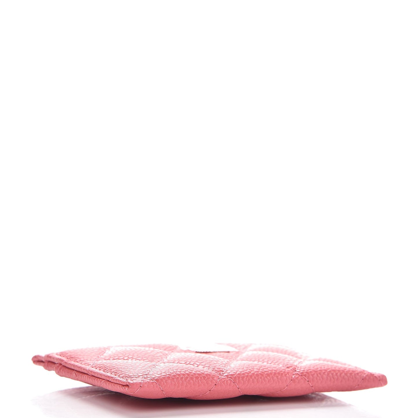 Metallic Caviar Quilted Card Holder Pink