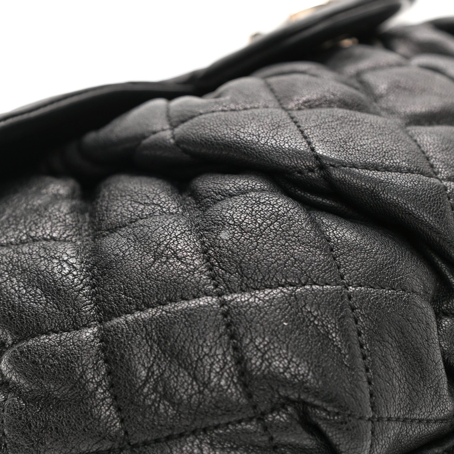 Chanel Washed Lambskin Quilted Chain Around Flap Black 10 of 10