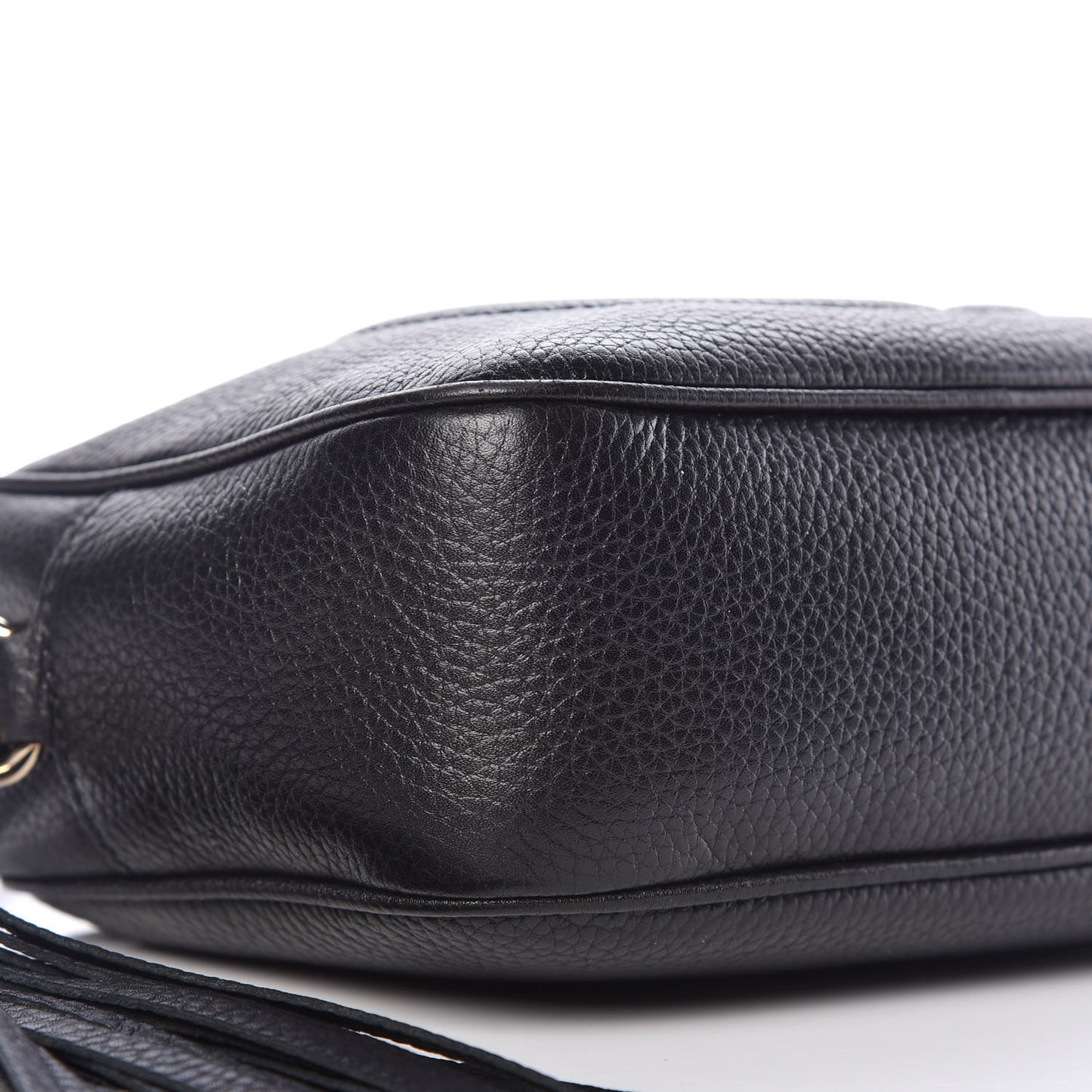 Pebbled Calfskin Small Soho Disco Bag Black