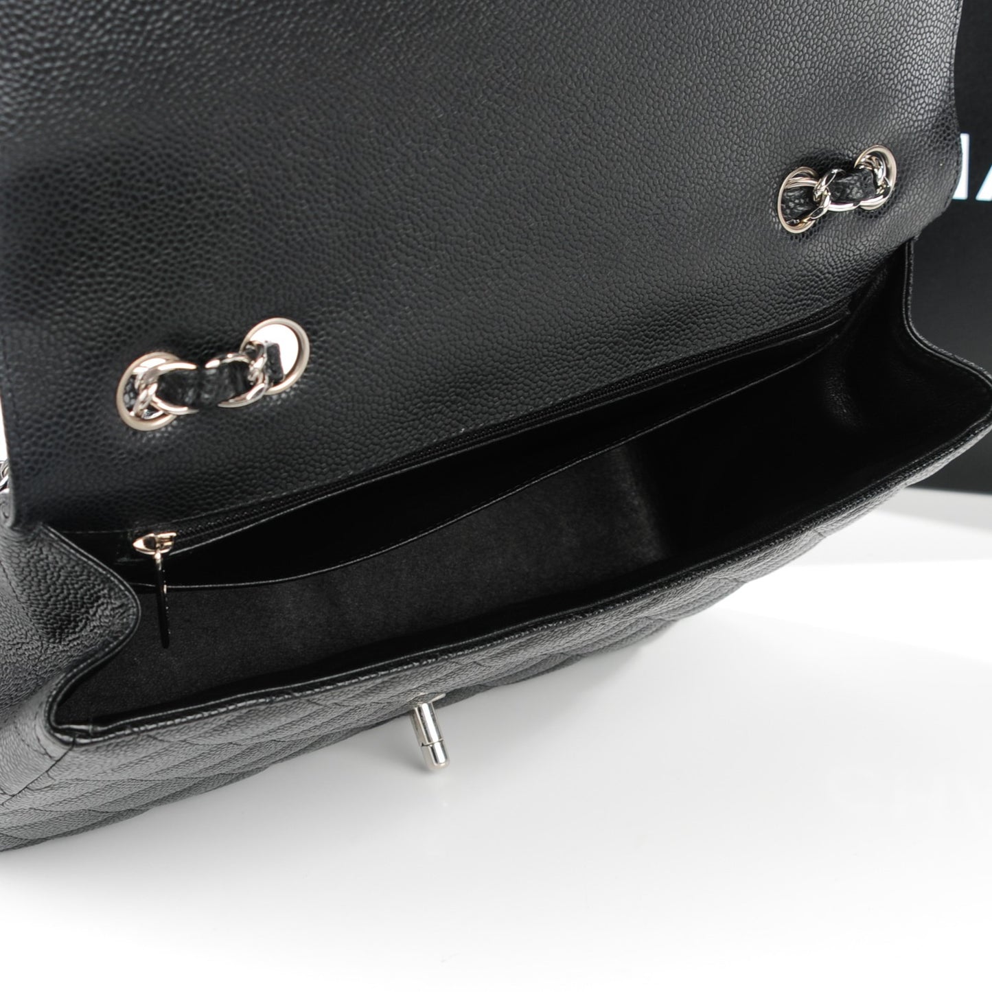Caviar Quilted Jumbo Single Flap Black