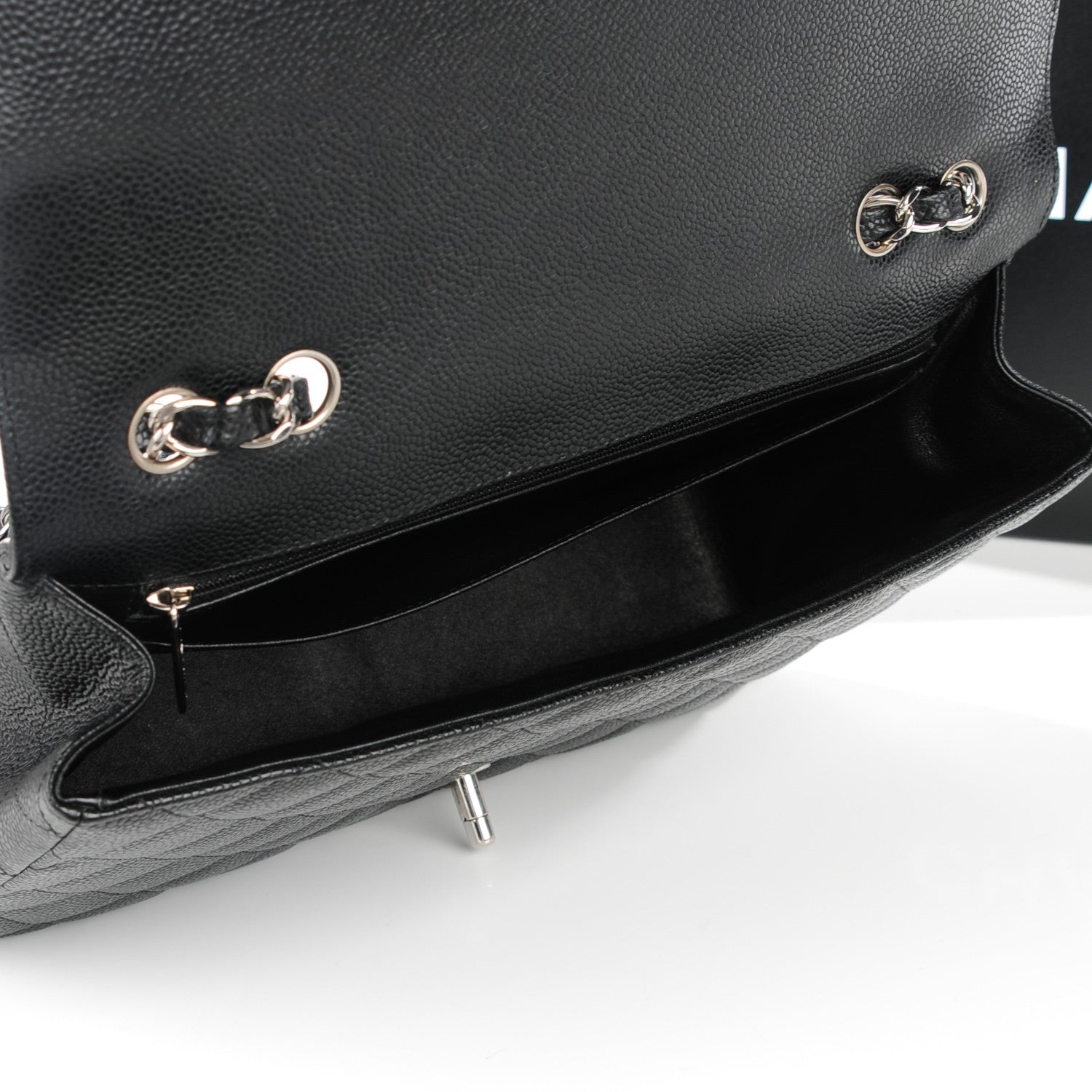 Chanel Caviar Quilted Jumbo Single Flap Black 7 of 11