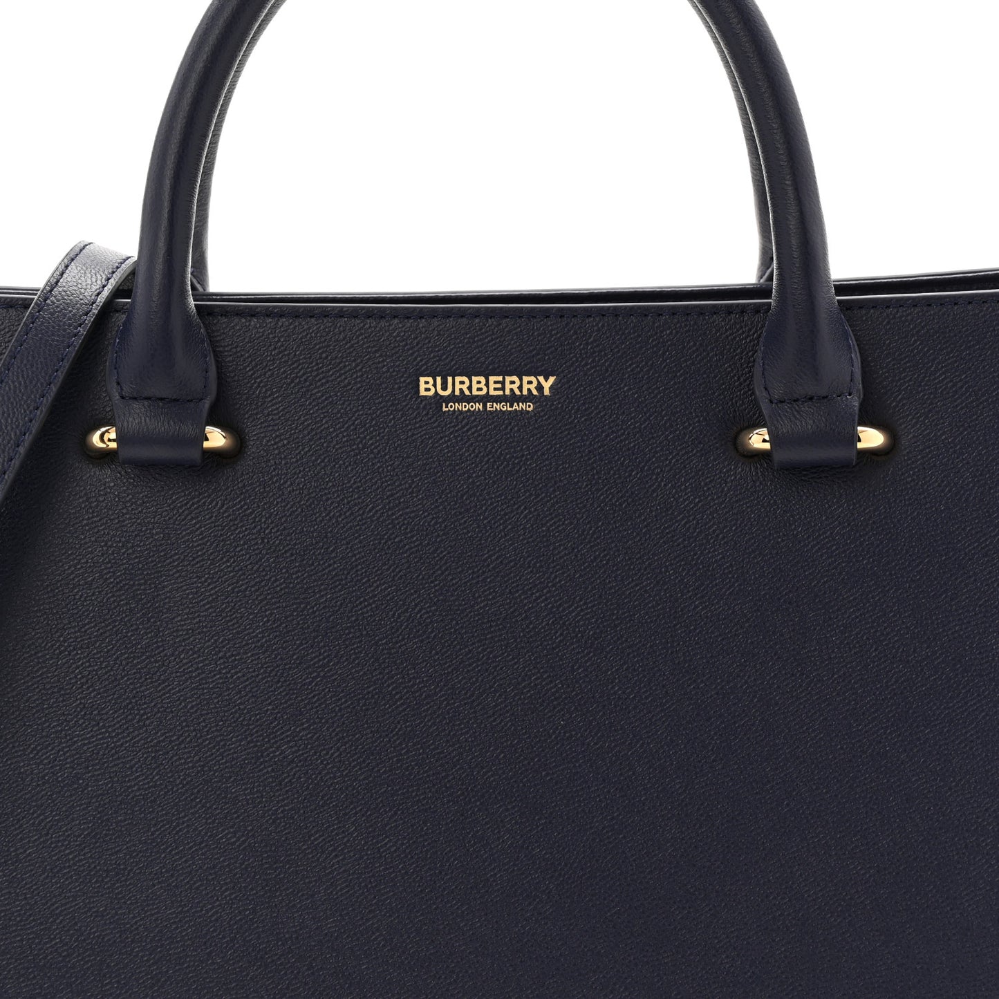 Calfskin Mega Check Small Banwell Tote Dark Canvas Blue