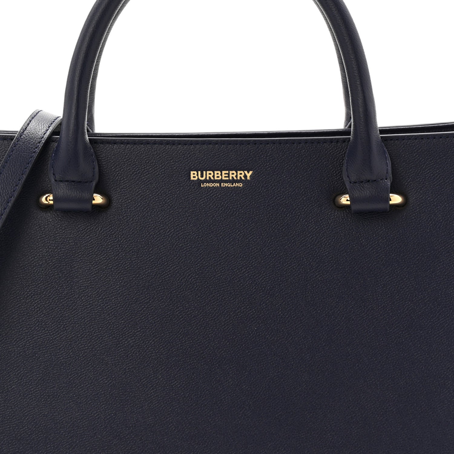 Burberry Calfskin Mega Check Small Banwell Tote Dark Canvas Blue 7 of 9