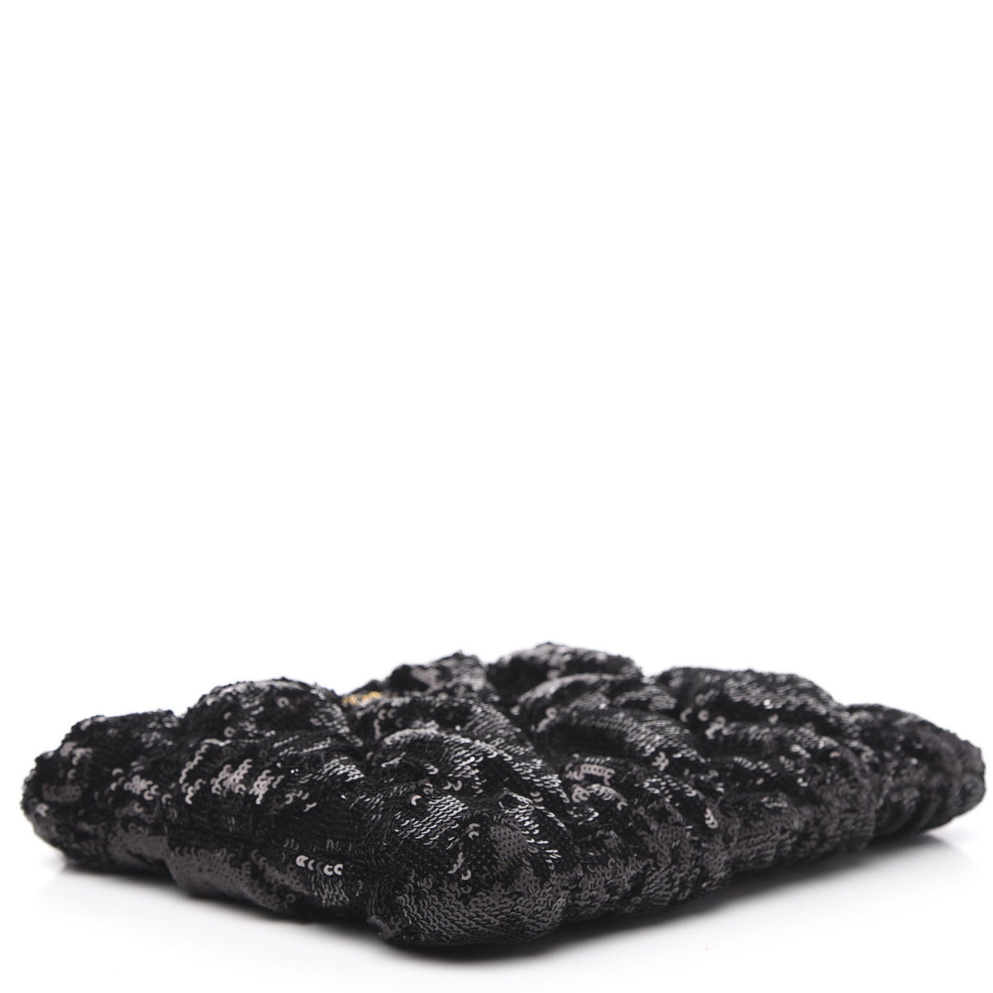 Sequins Quilted Large Chanel 19 Pouch Black