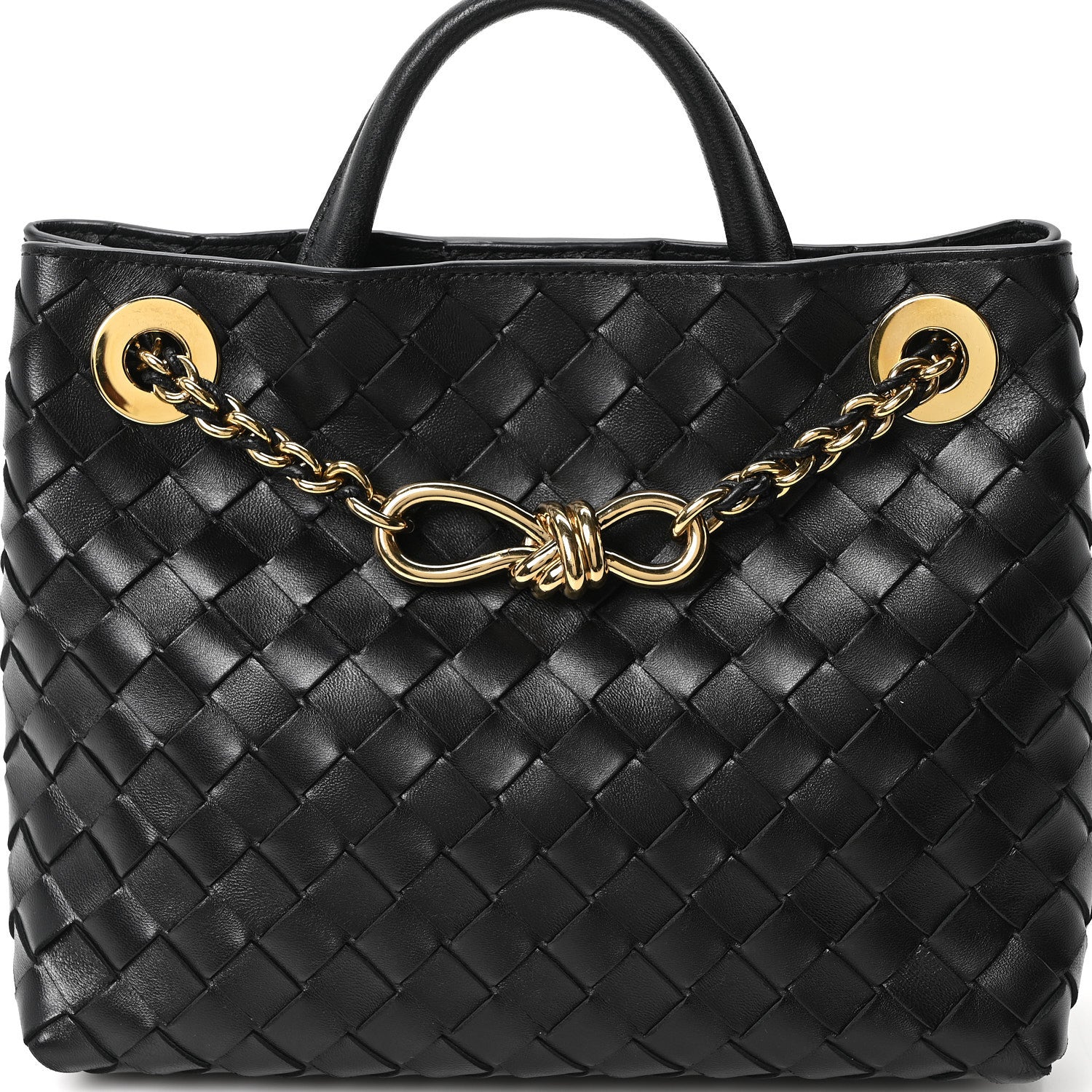 Bottega Veneta Nappa Intrecciato Small Andiamo With Chain Shoulder Bag Black 7 of 9