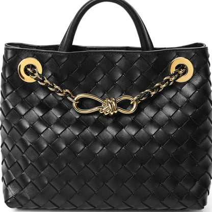 Bottega Veneta Nappa Intrecciato Small Andiamo With Chain Shoulder Bag Black 7 of 9