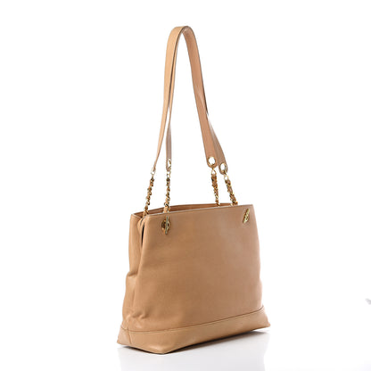 Chanel Caviar CC Shoulder Bag Beige 2 of 21