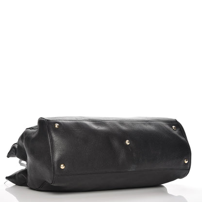 Gucci Calfskin Large Bamboo Shopper Tote Black 5 of 13