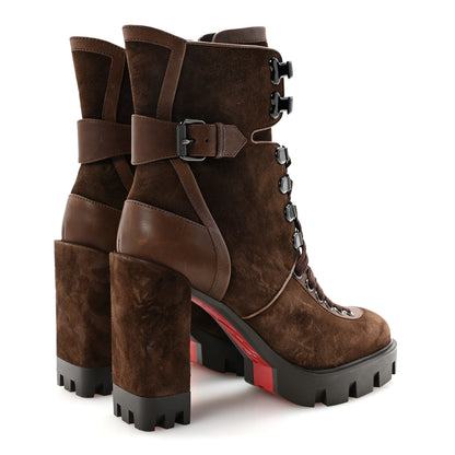 Christian Louboutin Veau Velours Calfskin Wax Macademia 100 Biker Platform Boots 37 Cosme 5 of 9