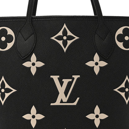 Louis Vuitton Empreinte Monogram Giant Neverfull MM Black Beige 8 of 10