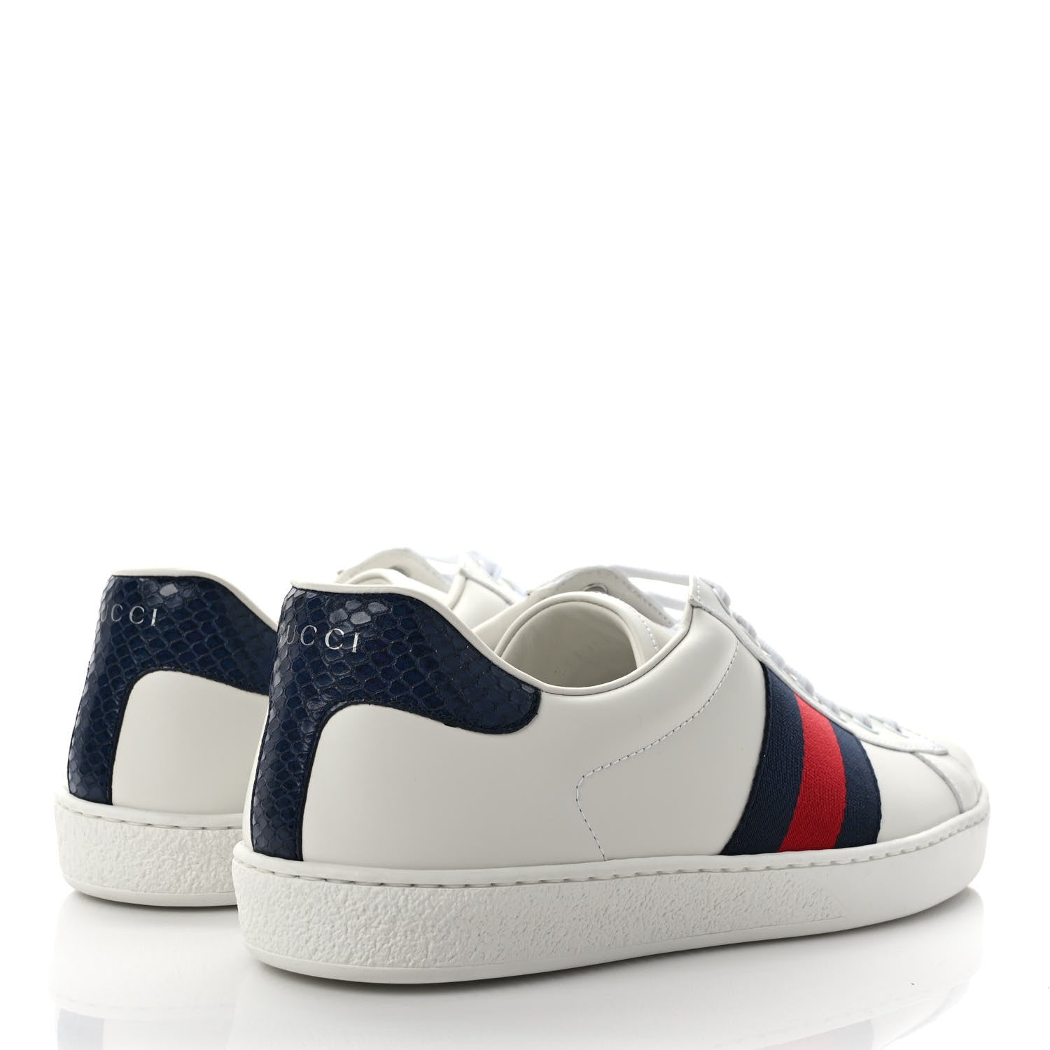 Gucci Miro Soft Calfskin Ayers Web Mens Ace Sneakers 8.5 White Blue 4 of 9