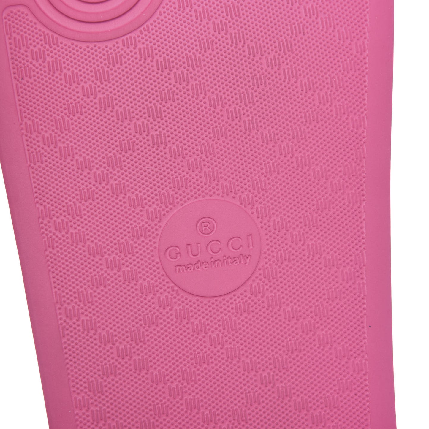 Rubber Logo Stamped Mens Slide Sandals 8 Fuchsia
