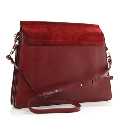 Chloe Calfskin Suede Medium Faye Shoulder Bag Plum Purple 3 of 12