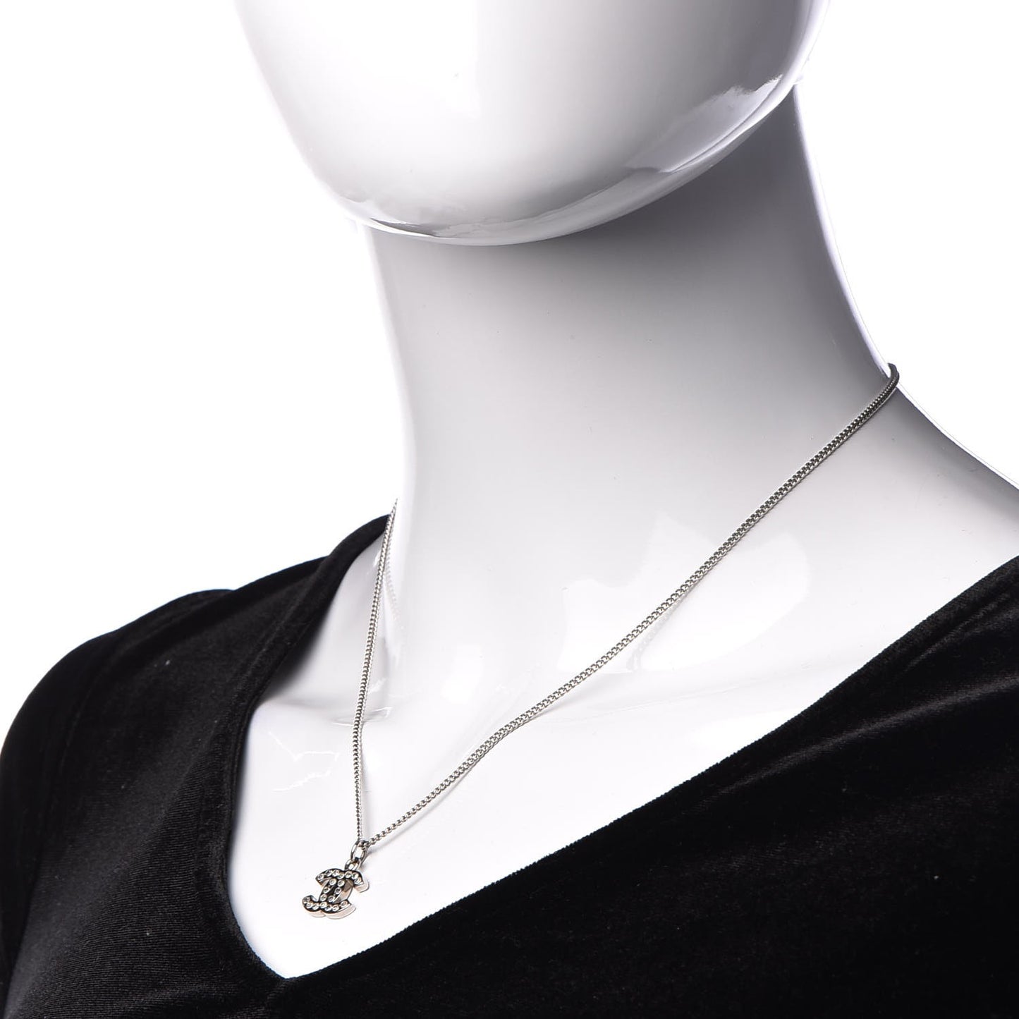 Crystal Timeless CC Necklace Silver