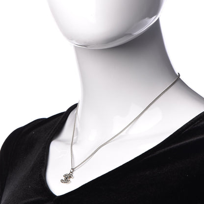 Chanel Crystal Timeless CC Necklace Silver 2 of 7