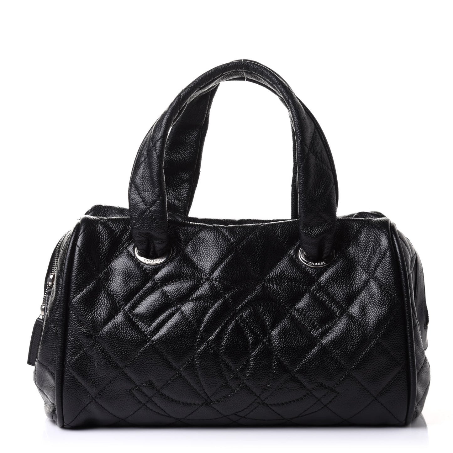 Caviar Quilted CC Timeless Bowler Black
