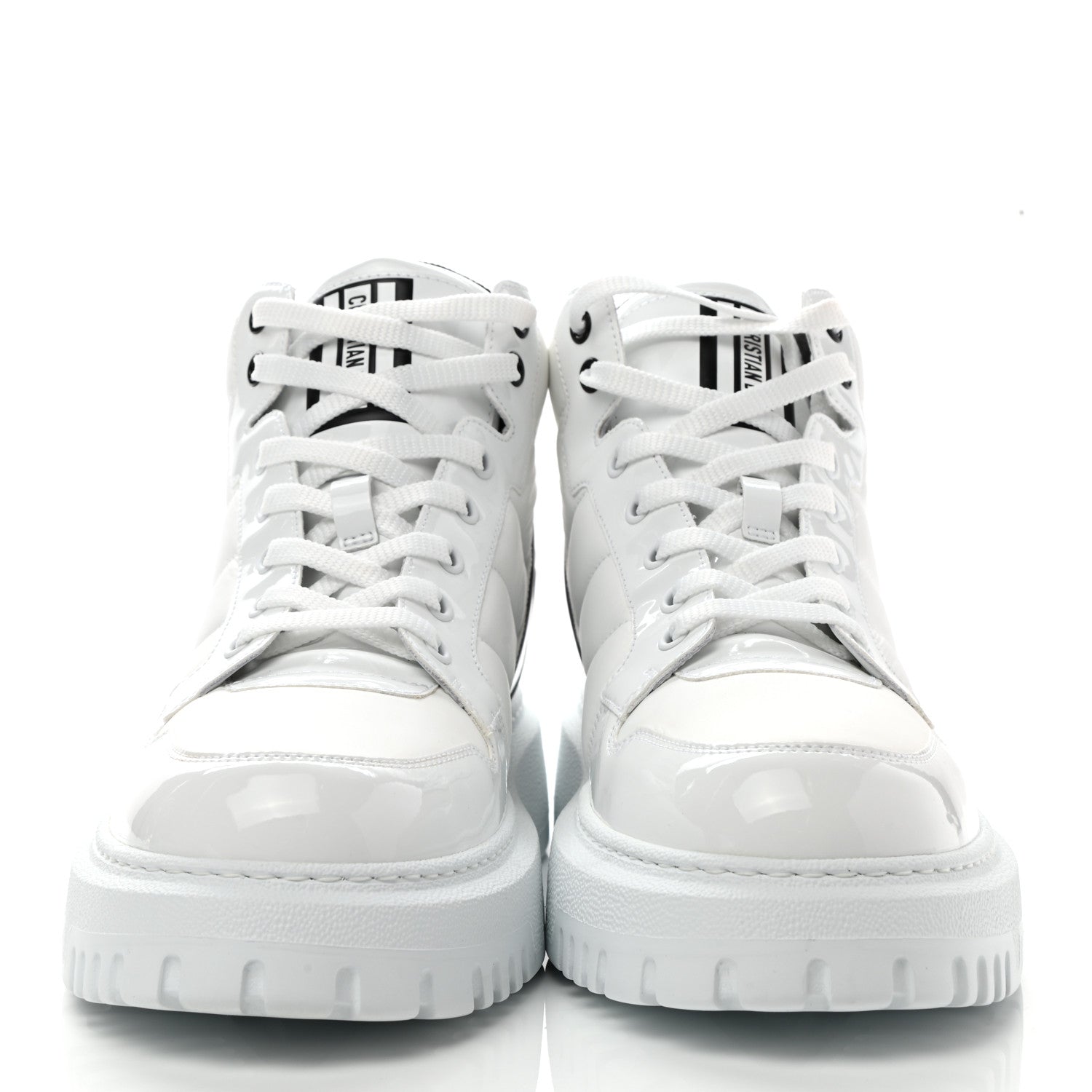 Christian Dior Nylon Fabric Womens D-Player High Top Sneakers 41 White Black 2 of 9
