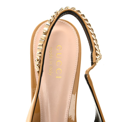 Gucci Patent Signoria 35mm Slingback Pumps 39 Sand 7 of 10