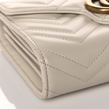 Gucci Calfskin Matelasse GG Marmont Chain Wallet Mystic White 9 of 13