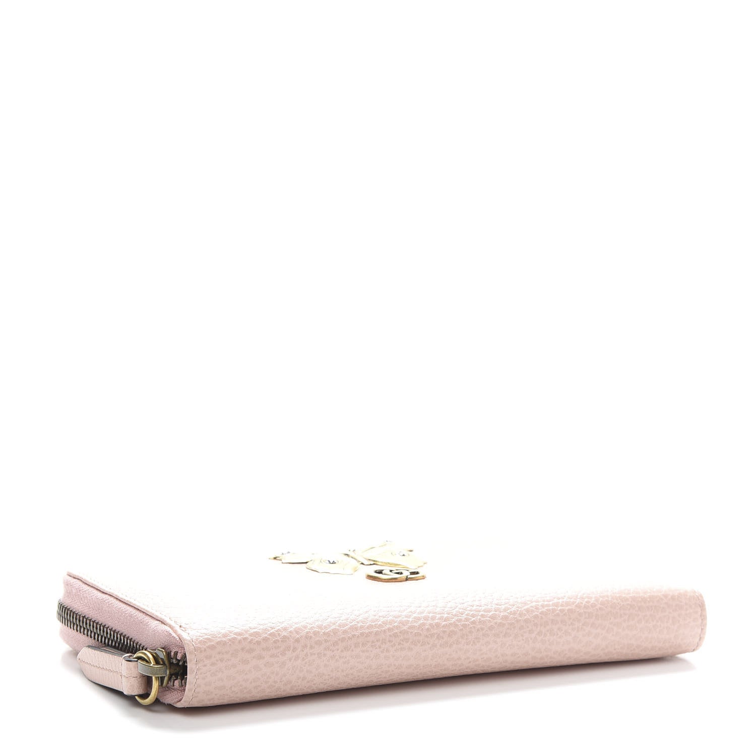 Gucci Calfskin Butterfly Farfalla Zip Around Wallet Perfect Pink 4 of 7