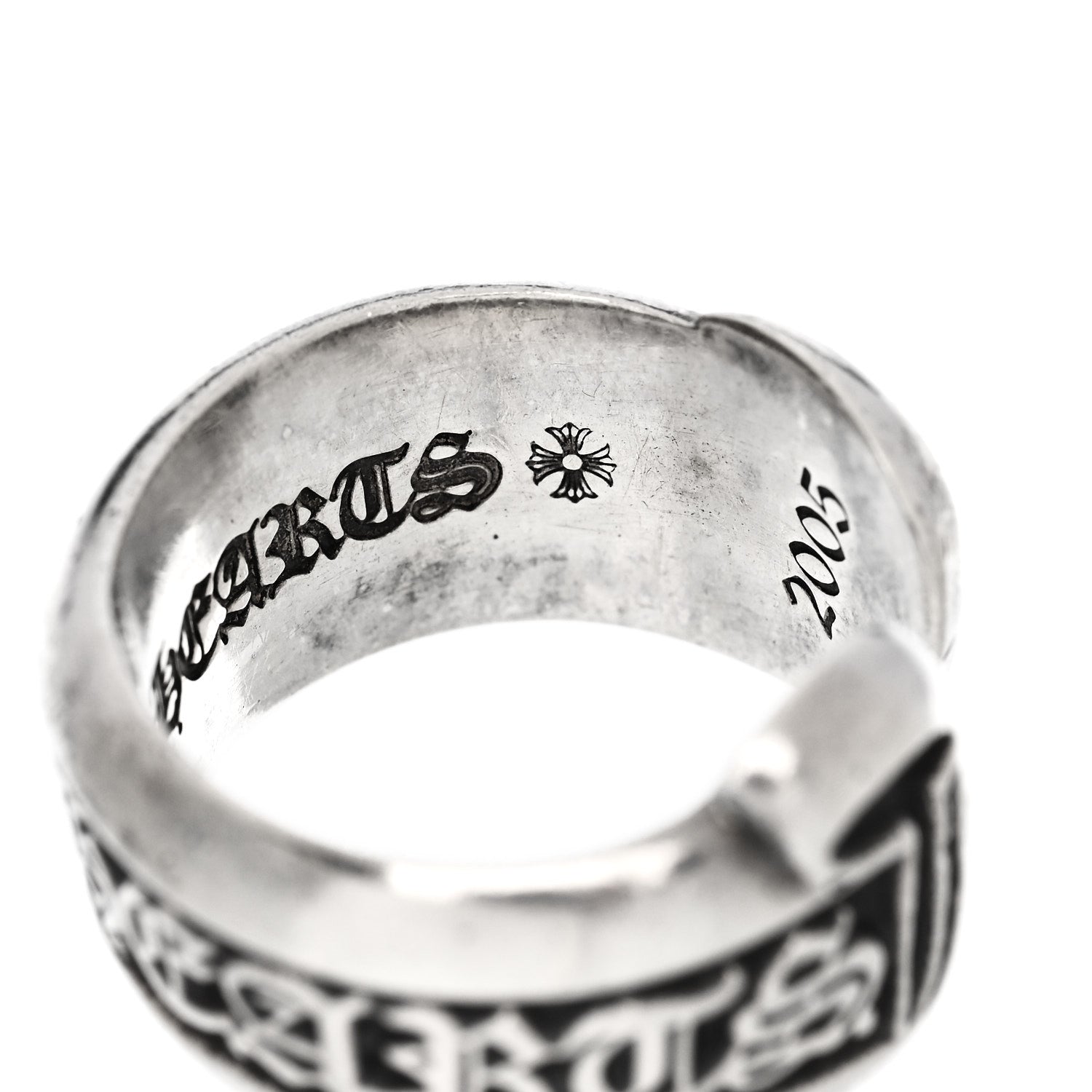 Chrome Hearts Sterling Silver Small Scroll Label Ring 53 6.25