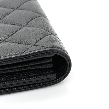 Chanel Caviar Quilted Large Gusset Flap Wallet Black 14 of 16