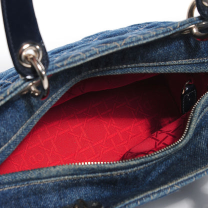 Christian Dior Denim Cannage Medium Lady Dior Blue 5 of 8